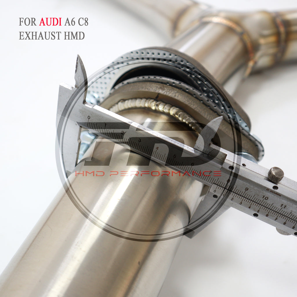 Audi A6 C8 Upgrade to RS6 Style catback add Resonator Tube sus304 Valved Sport Exhaust System