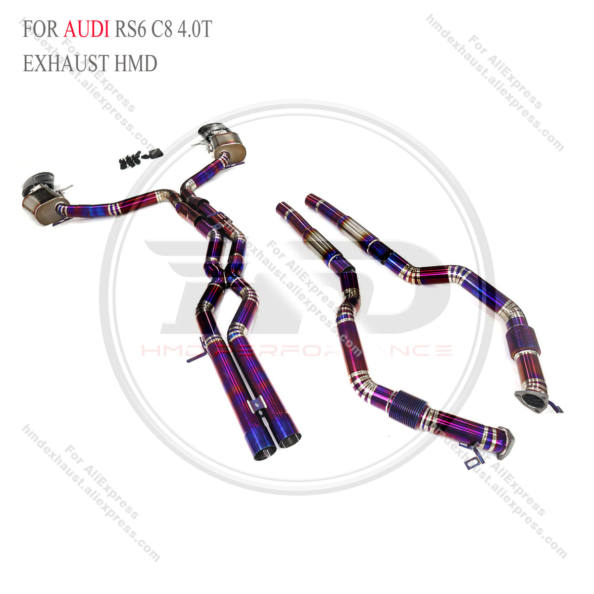 Audi RS6 C8 4.0T catback add Resonator Tube Titanium Valved Sport Exhaust System