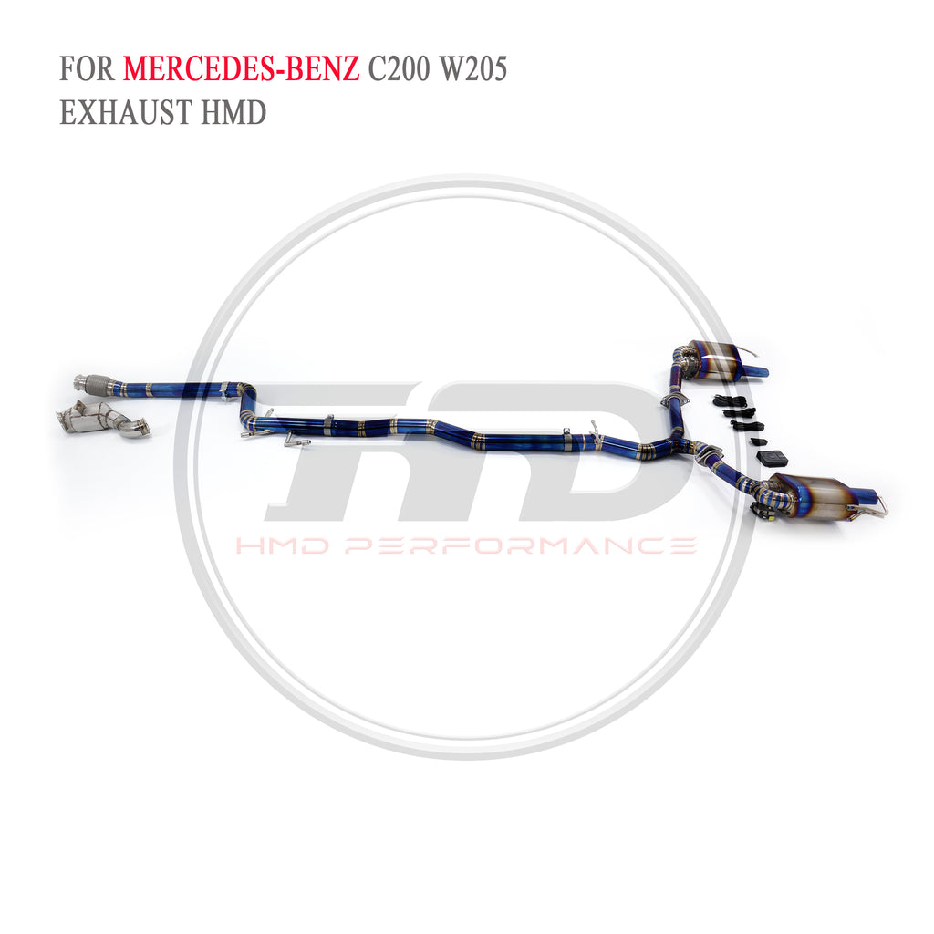 Mercedes-Benz C200 W205 Valved Catback Titanium Racing Grade Exhaust System - 6