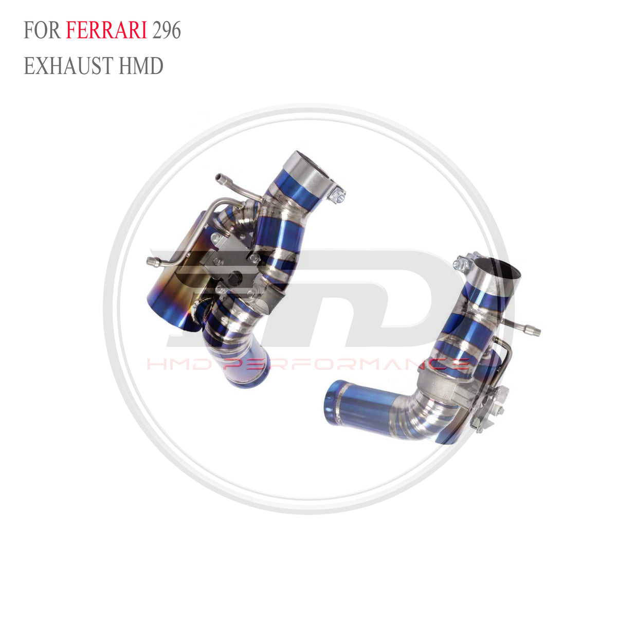 Ferrari 296 Valved Axle-Back Titanium Racing Grade Exhaust System - 6