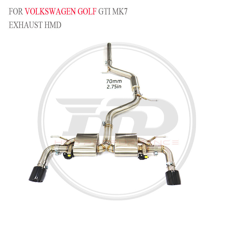 Volkswagen Golf GTI MK7 Valved Catback SUS304 Racing Grade Exhaust System - 2