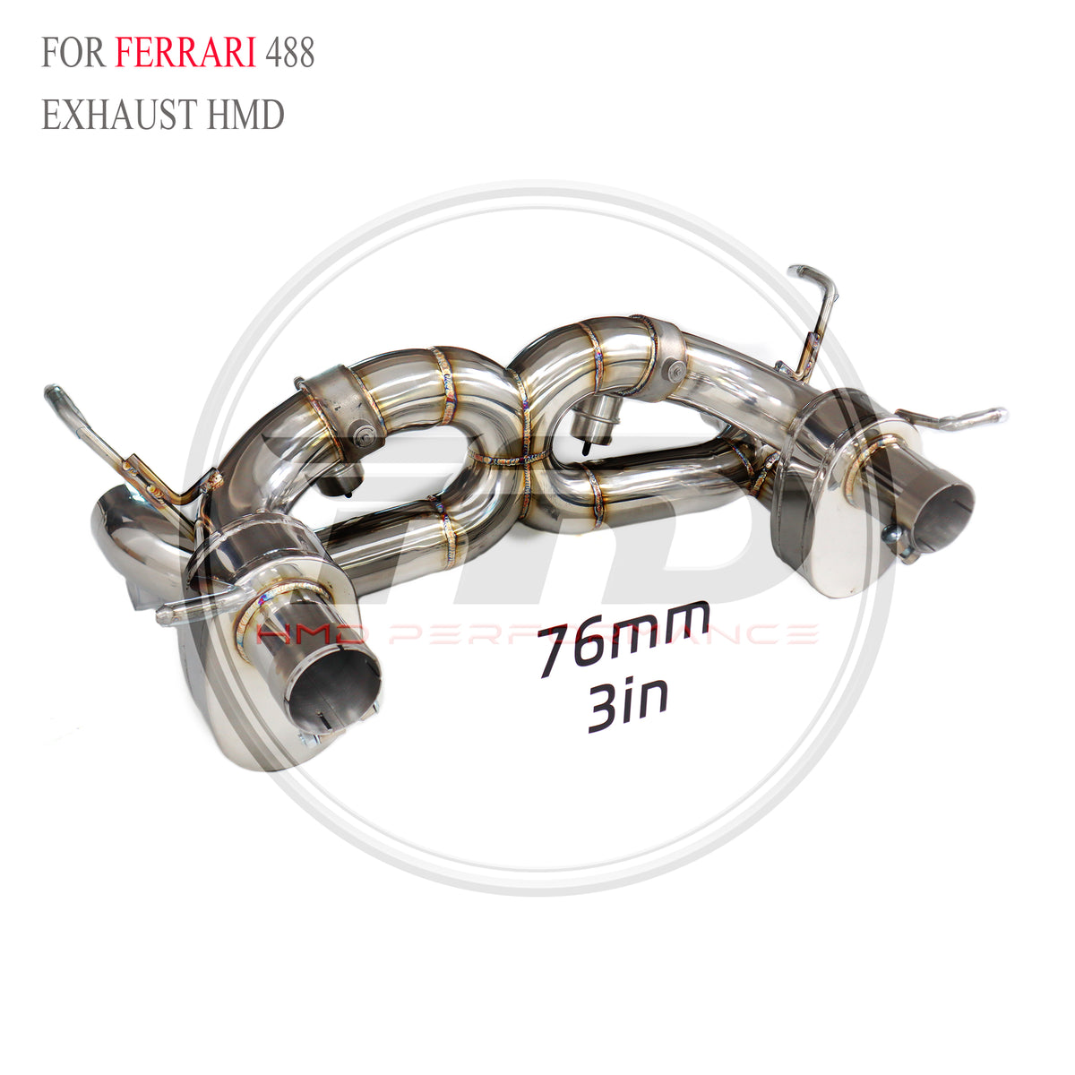 Ferrari 488 Valved Axle-Back SUS304 Racing Grade Exhaust System - 3