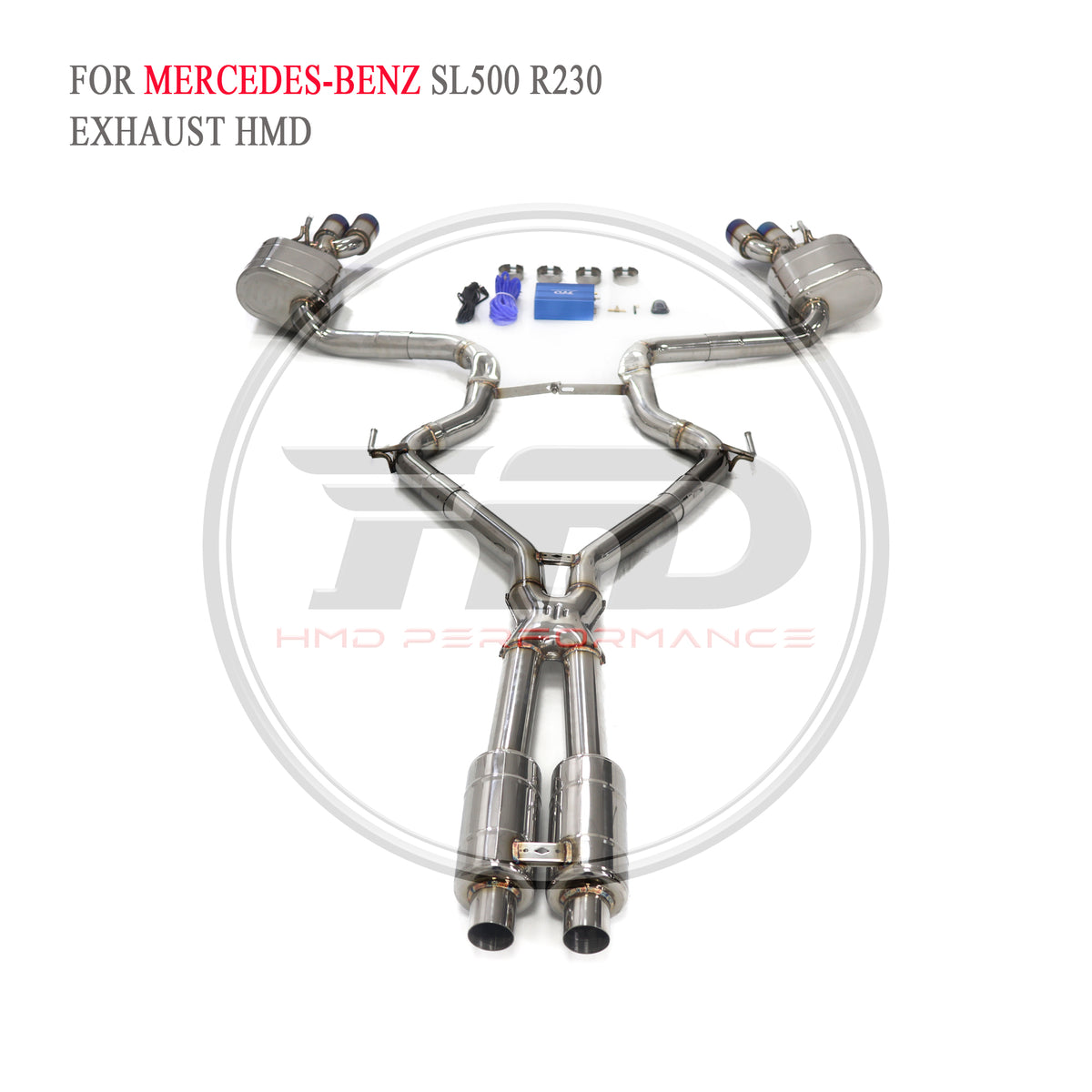 Mercedes-Benz SL500 R230 Valved Catback SUS304 Racing Grade Exhaust System - 6