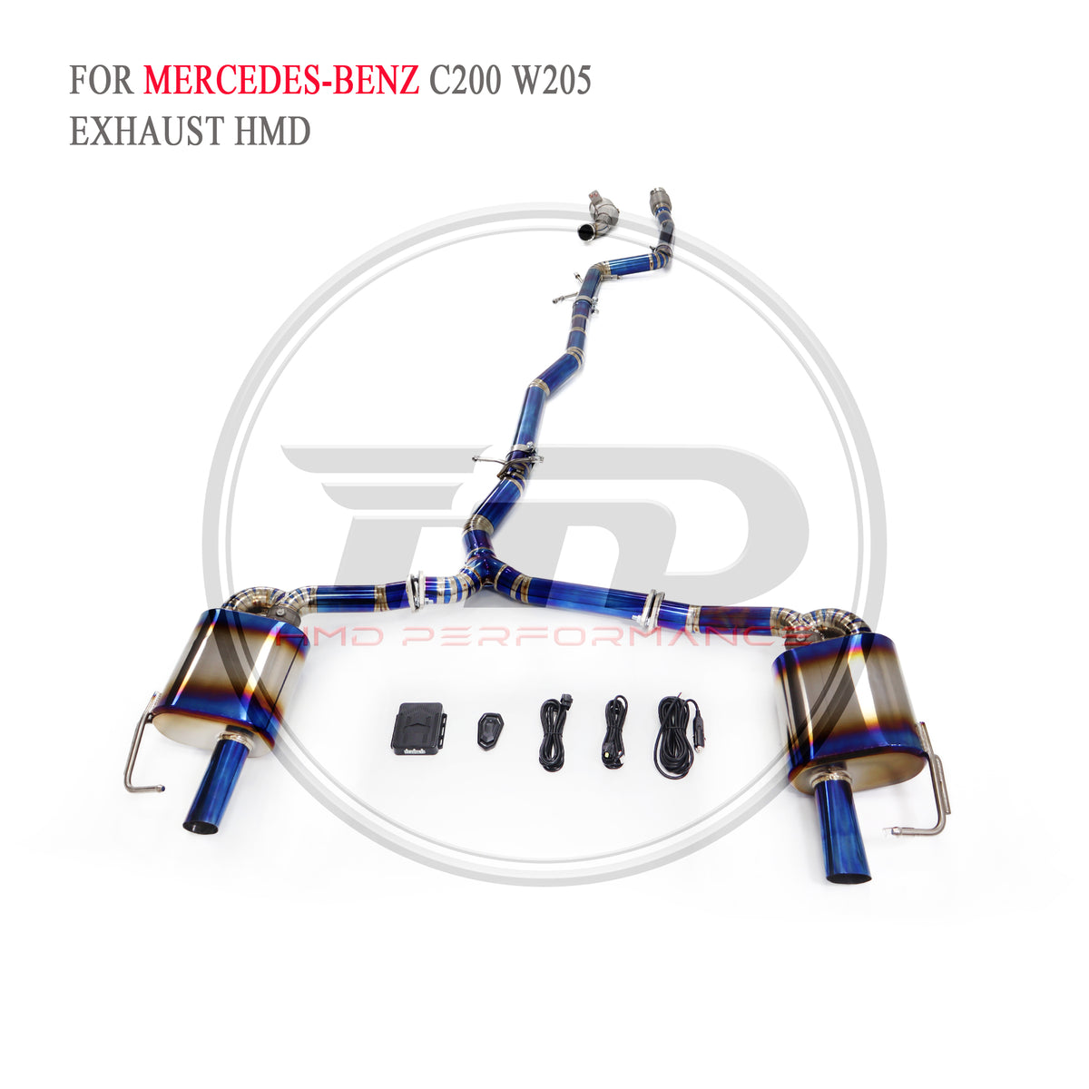 Mercedes-Benz C200 W205 Valved Catback Titanium Racing Grade Exhaust System - 4