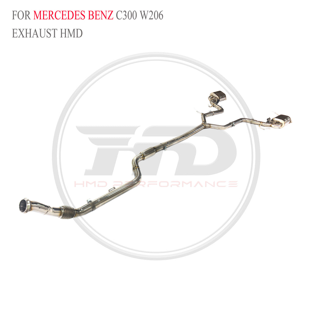 Mercedes-Benz C300 W206 Valved Catback SUS304 Racing Grade Exhaust System - 5