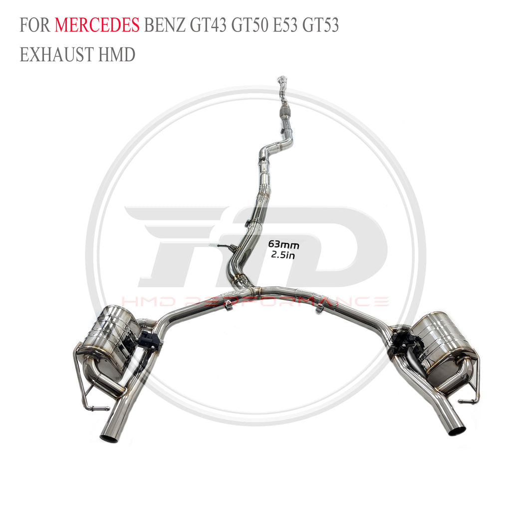 Mercedes-Benz GT43 GT50 E53 GT53 Valved Catback SUS304 Racing Grade Exhaust System - 3