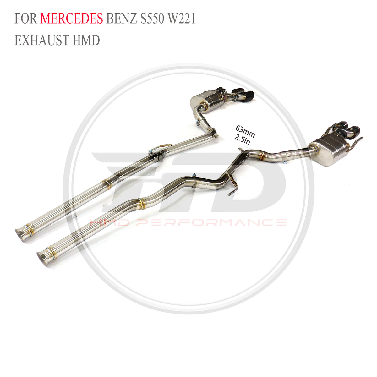 Mercedes-Benz S550 W221 catback SUS304 Valved Sport Exhaust System - 4