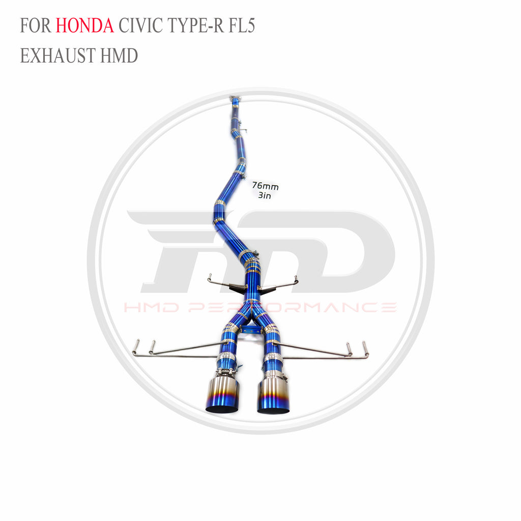 Honda Civic Type-R FL5 catback Titanium Straight Sport Exhaust System - 2