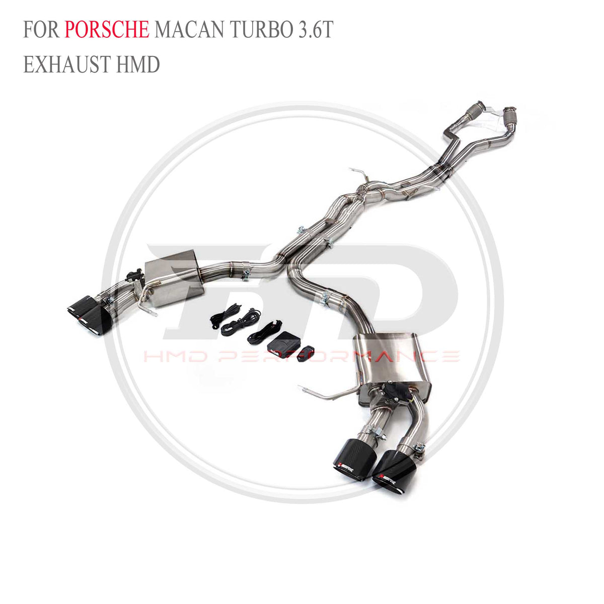 Porsche Macan Turbo 3.6T Full Set Valved Catback SUS304 Racing Grade Exhaust System - 3