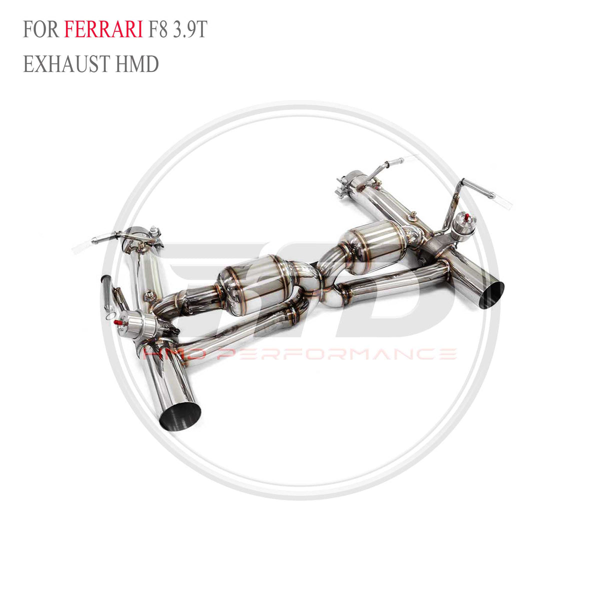 Ferrari f8 3.9T Valved Catback SUS304 Racing Grade Exhaust System - 5