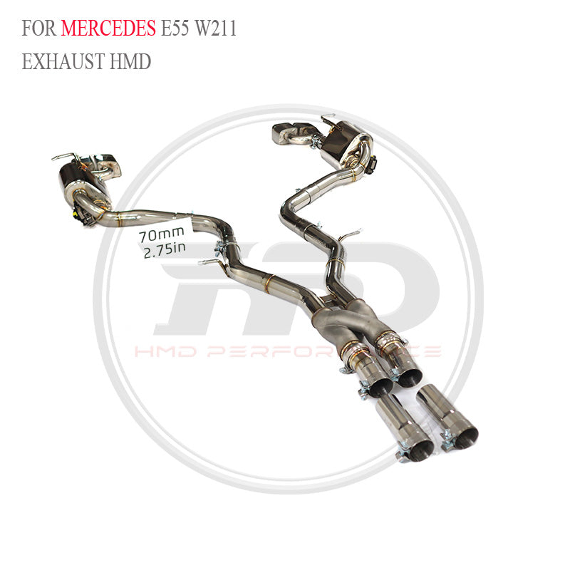 Mercedes-Benz E55 W211 catback SUS304 Valved Sport Exhaust System - 4