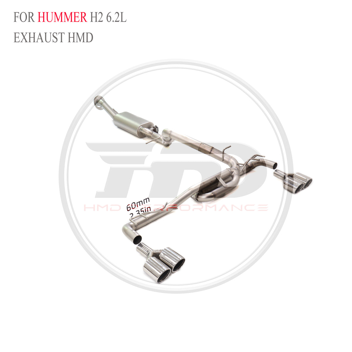 Hummer H2 6.2L catback SUS304 Sport Exhaust System - 5