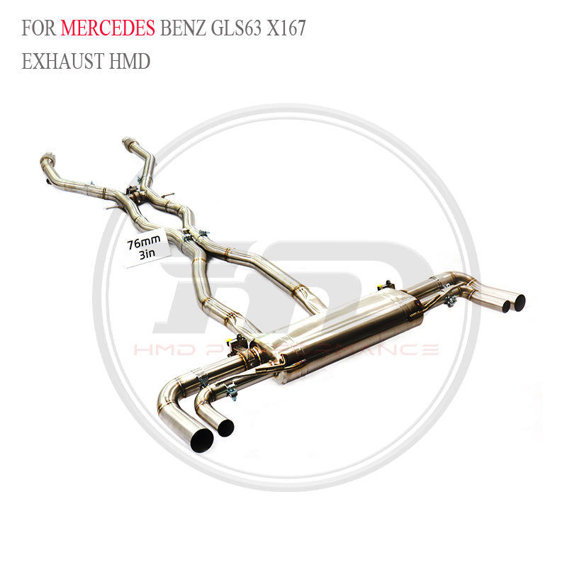 Mercedes-Benz GLS63 X167 4.0T catback SUS304 Valved Sport Exhaust System - 4