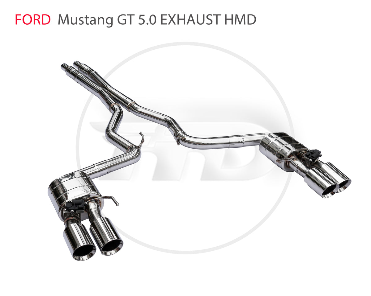 Ford Mustang GT 5.0T Valved Catback SUS304 Racing Grade Exhaust System - 2