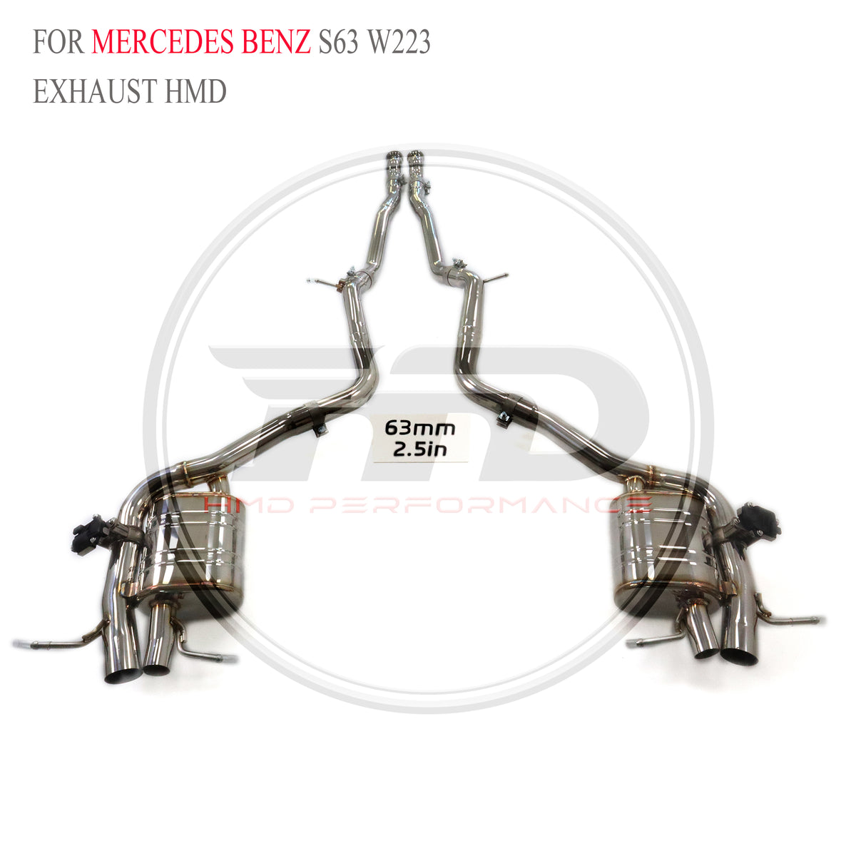Mercedes-Benz S63 W223 catback SUS304 Valved Sport Exhaust System - 2