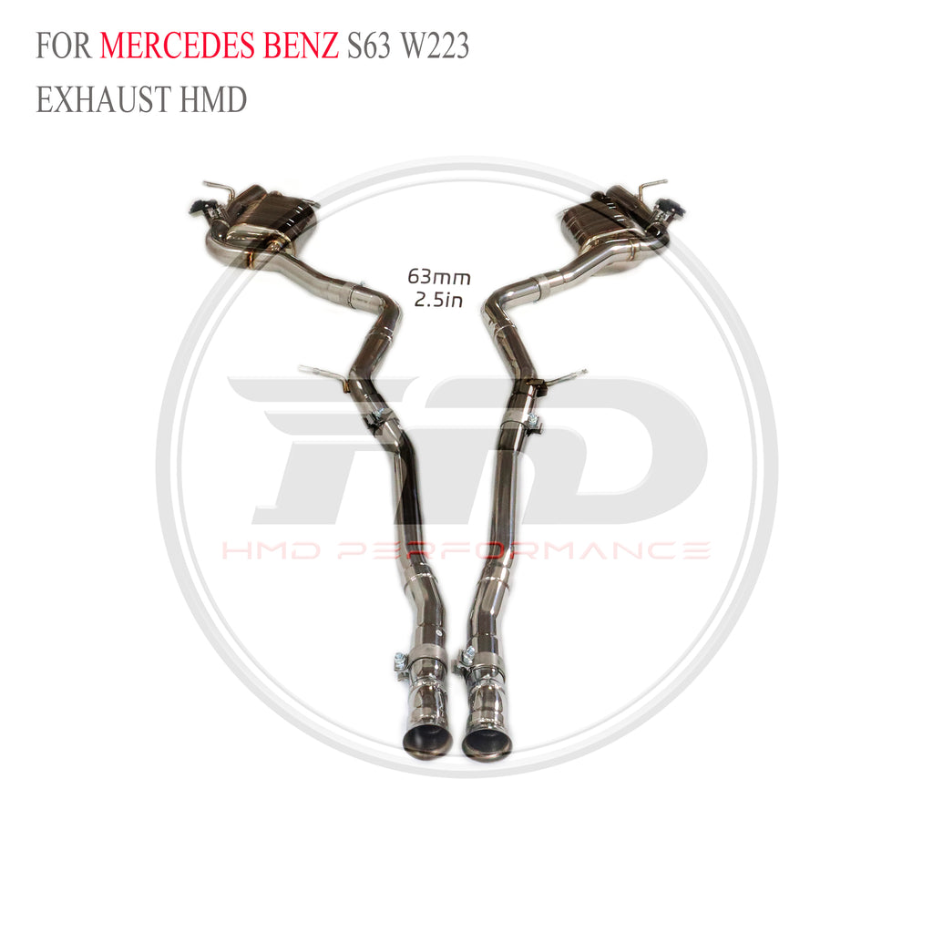 Mercedes-Benz S63 W223 catback SUS304 Valved Sport Exhaust System - 5
