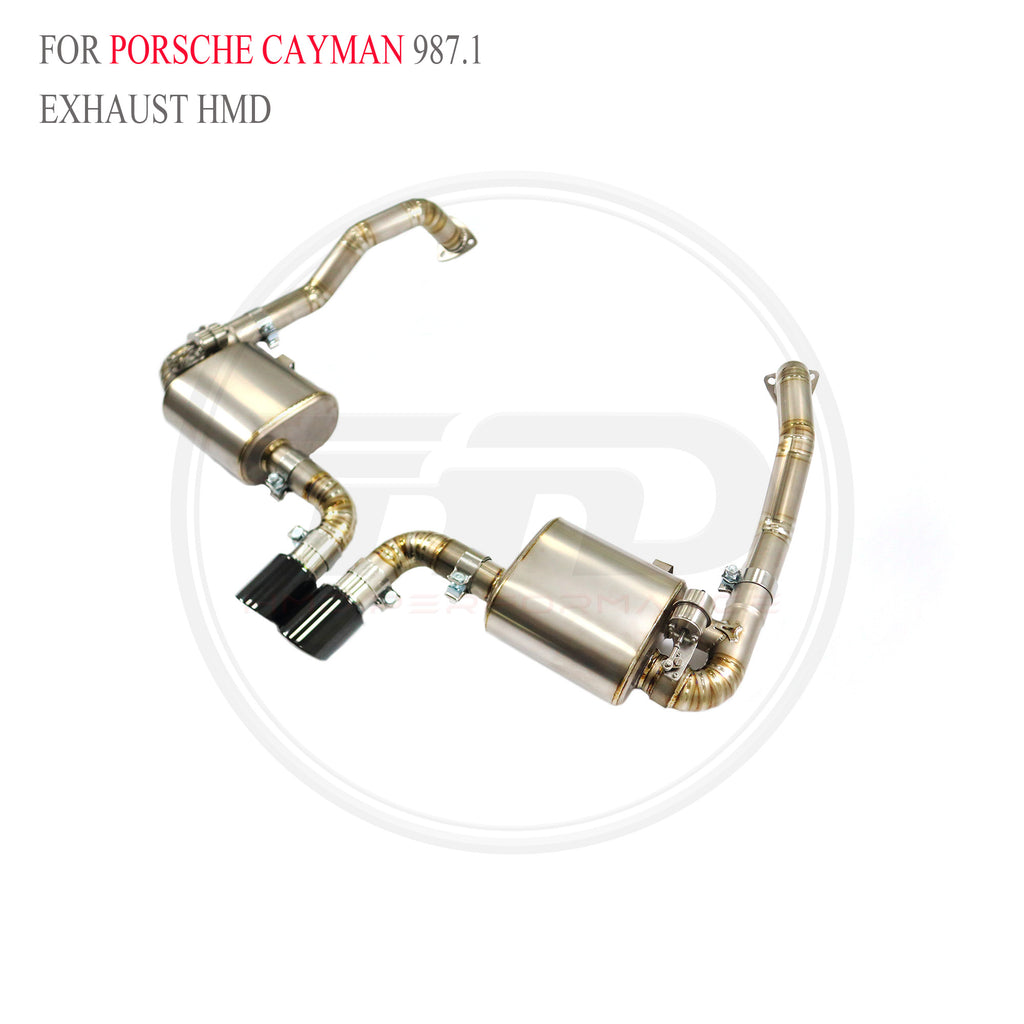 Porsche Cayman 987.1 Valved Axle-Back Titanium Racing Grade Exhaust System - 3