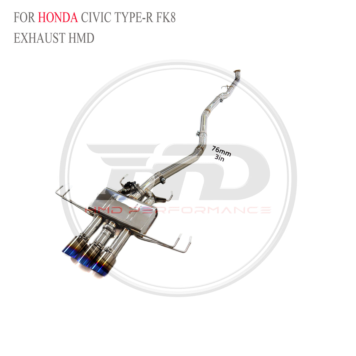 Honda Civic Type-R FK8 Valved Catback SUS304 Racing Grade Exhaust System - 6