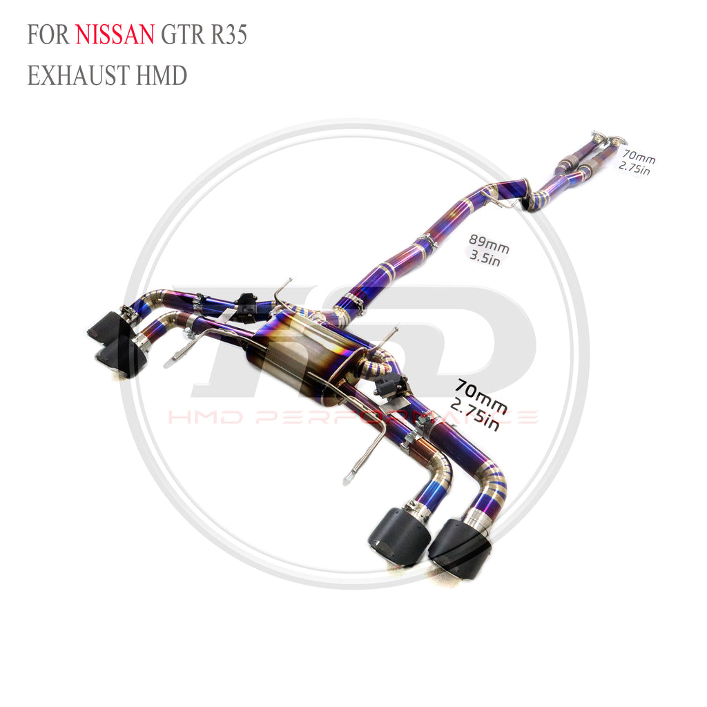 Nissan GTR R35 catback Titanium Valved Sport Exhaust System - 2