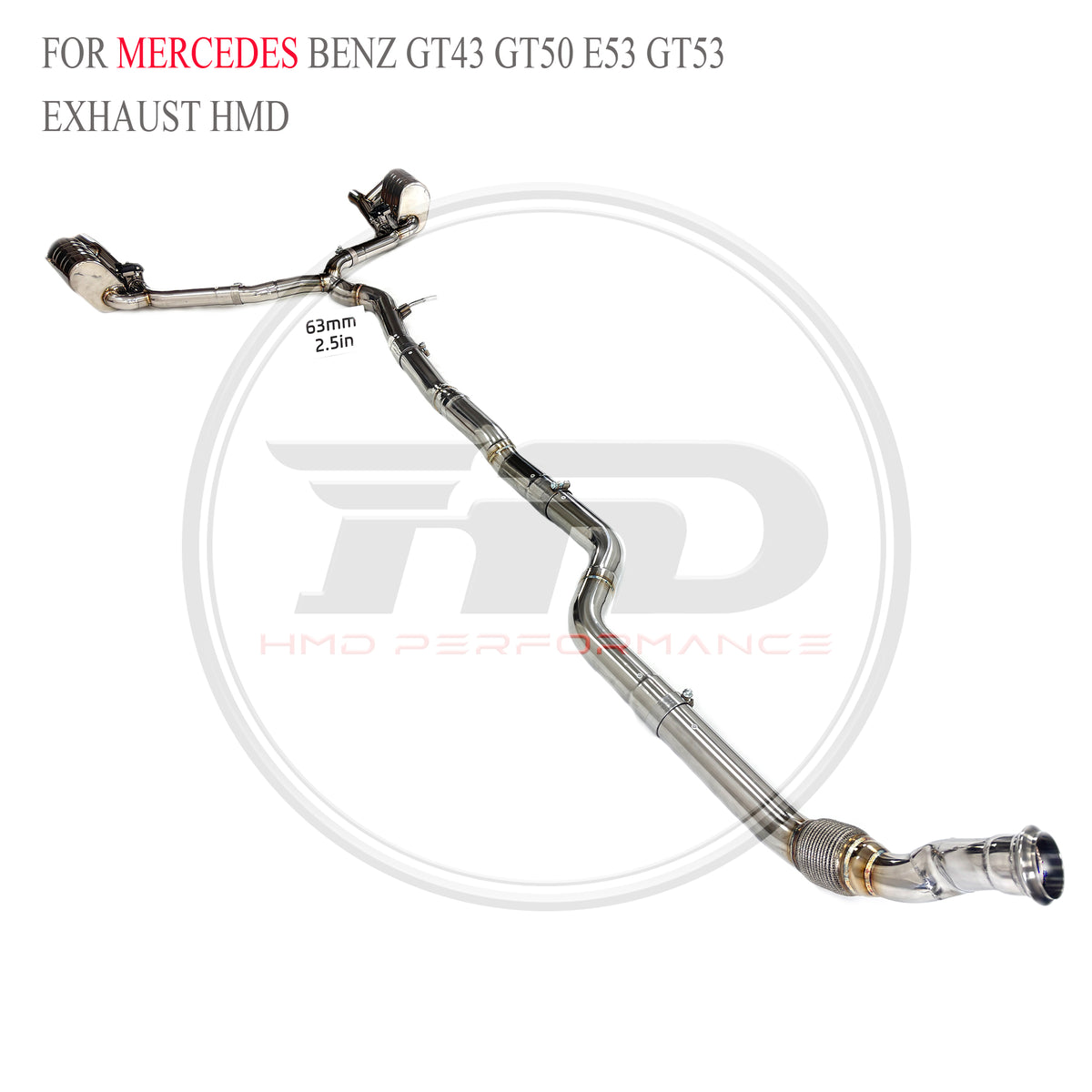 Mercedes-Benz GT43 GT50 E53 GT53 Valved Catback SUS304 Racing Grade Exhaust System - 5