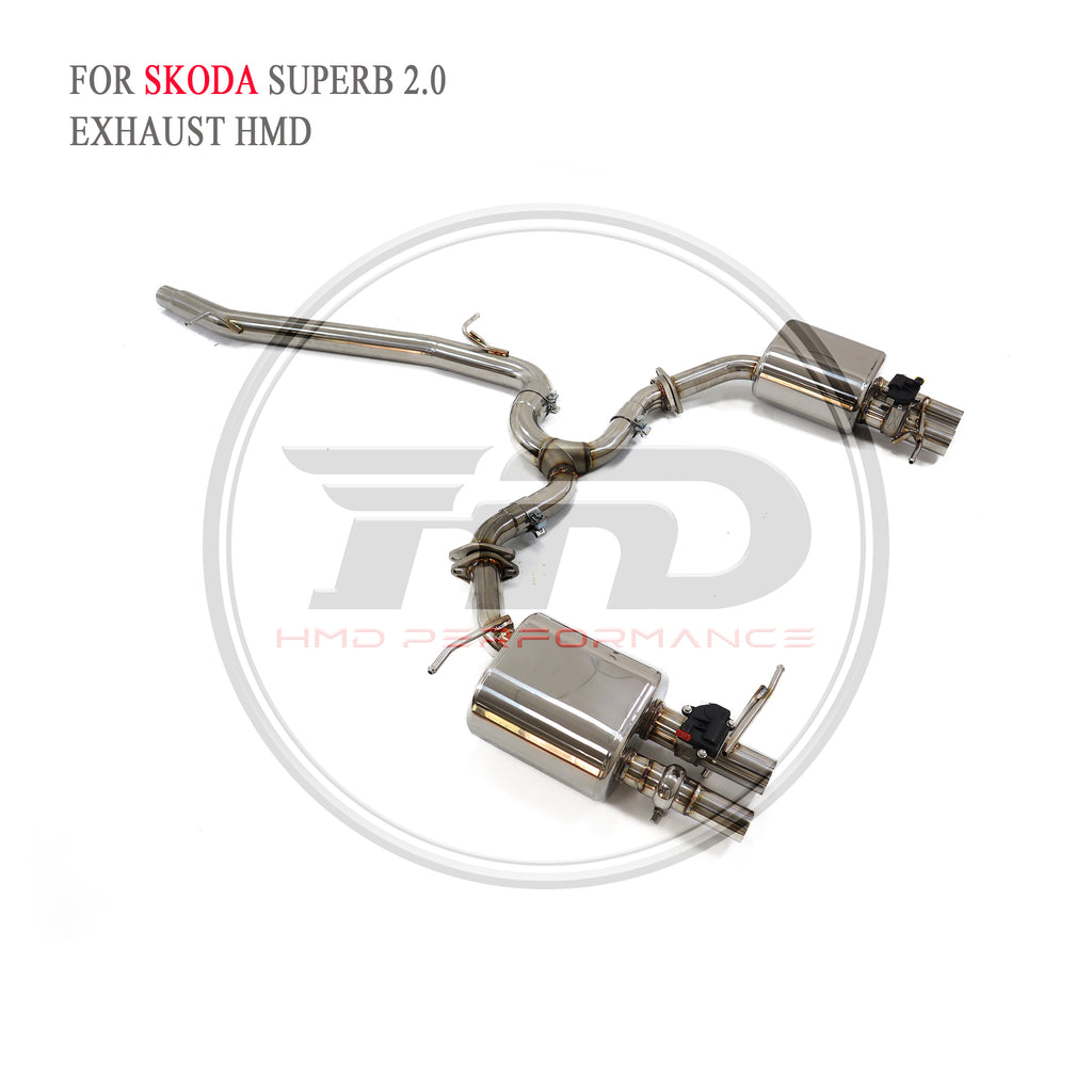 Skoda Superb 2.0T 4WD Valved Catback SUS304 Racing Grade Exhaust System - 4