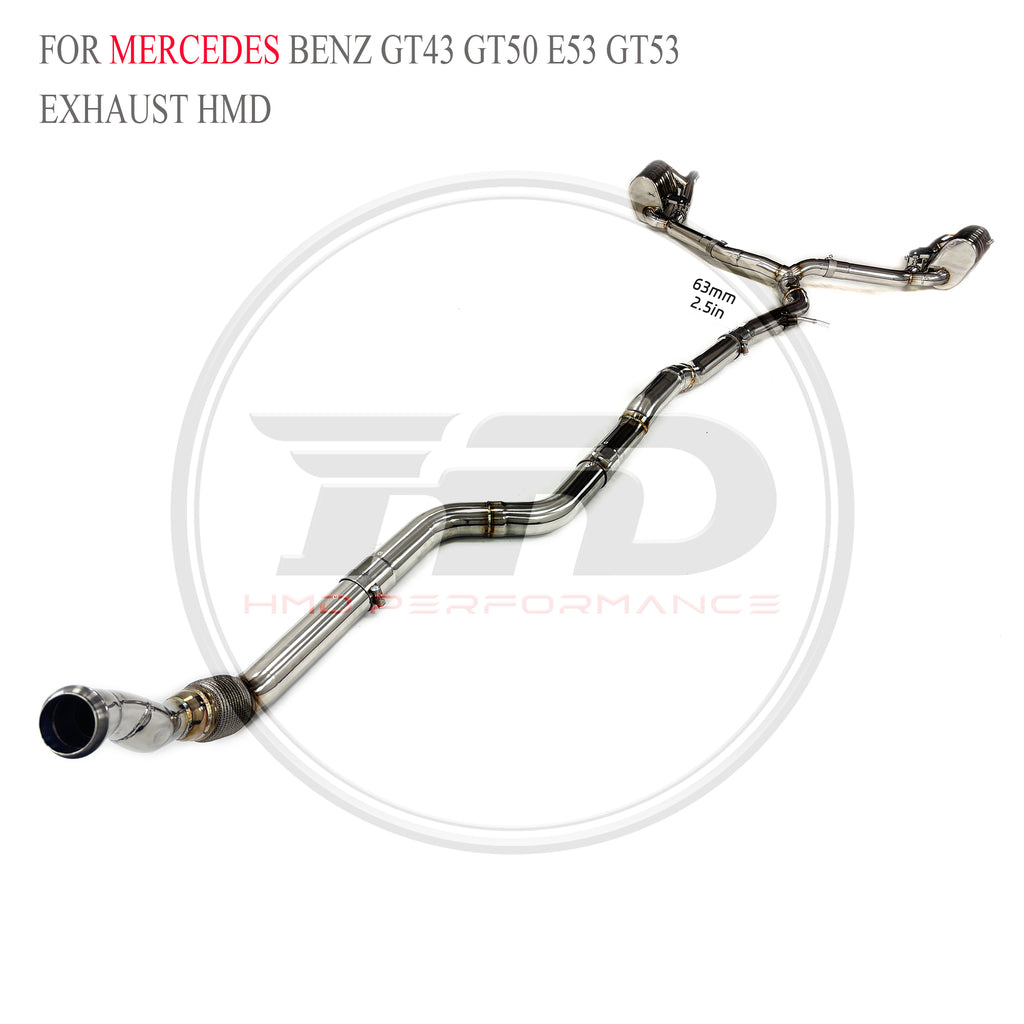 Mercedes-Benz GT43 GT50 E53 GT53 Valved Catback SUS304 Racing Grade Exhaust System - 6