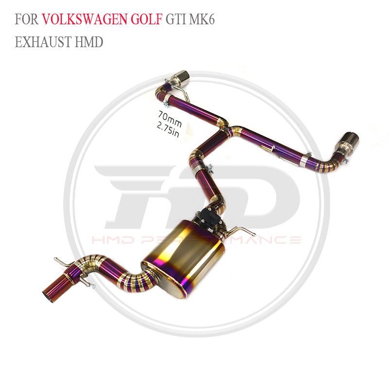 Volkswagen Golf GTI MK6 Valved Catback Titanium Racing Grade Exhaust System - 2