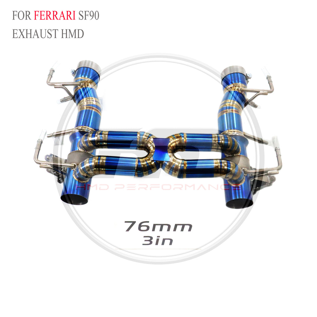 Ferrari SF90 catback Titanium Valved Sport Exhaust System - 5