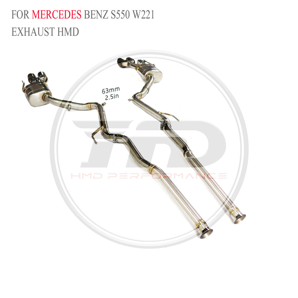 Mercedes-Benz S550 W221 catback SUS304 Valved Sport Exhaust System - 5