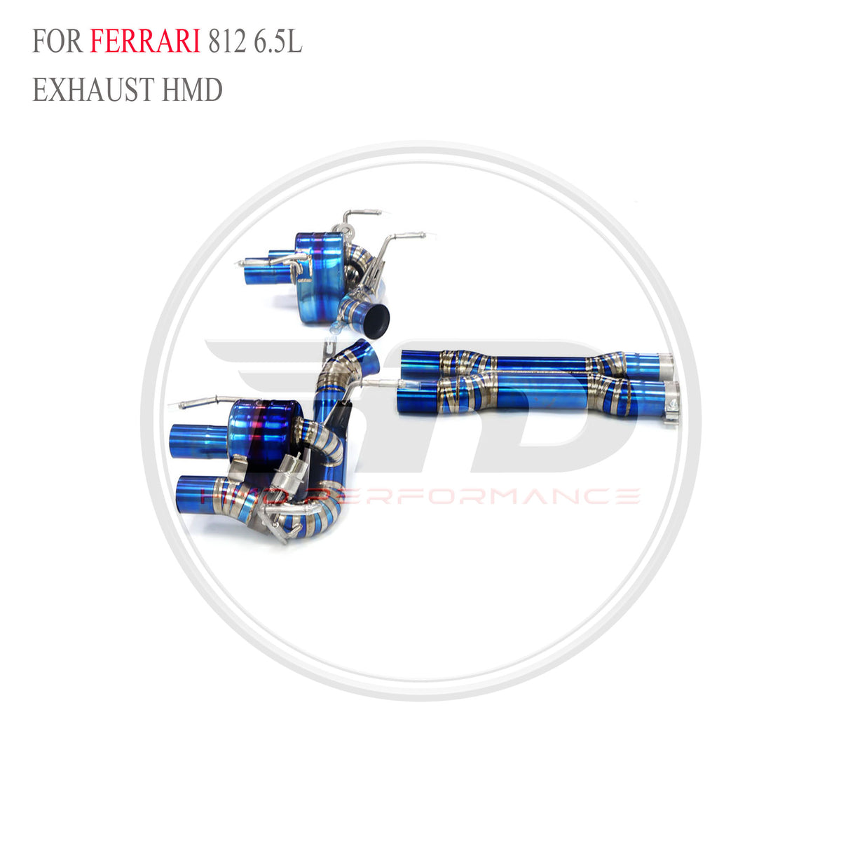 Ferrari 812 6.5L Valved Axle-Back Titanium Racing Grade Exhaust System - 6