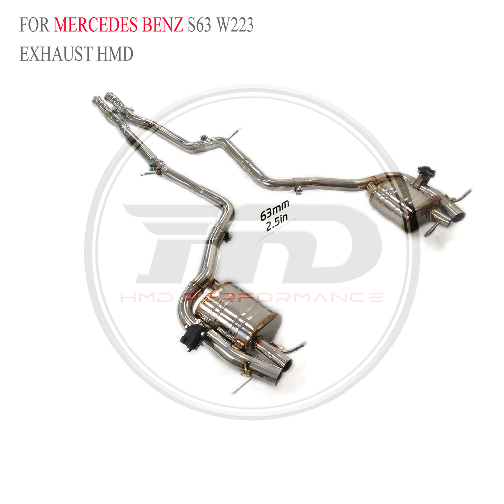 Mercedes-Benz S63 W223 catback SUS304 Valved Sport Exhaust System - 4