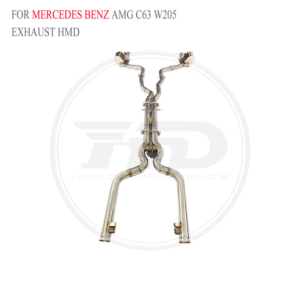 Mercedes-Benz AMG C63 W205 Valved Catback SUS304 Racing Grade Exhaust System - 5