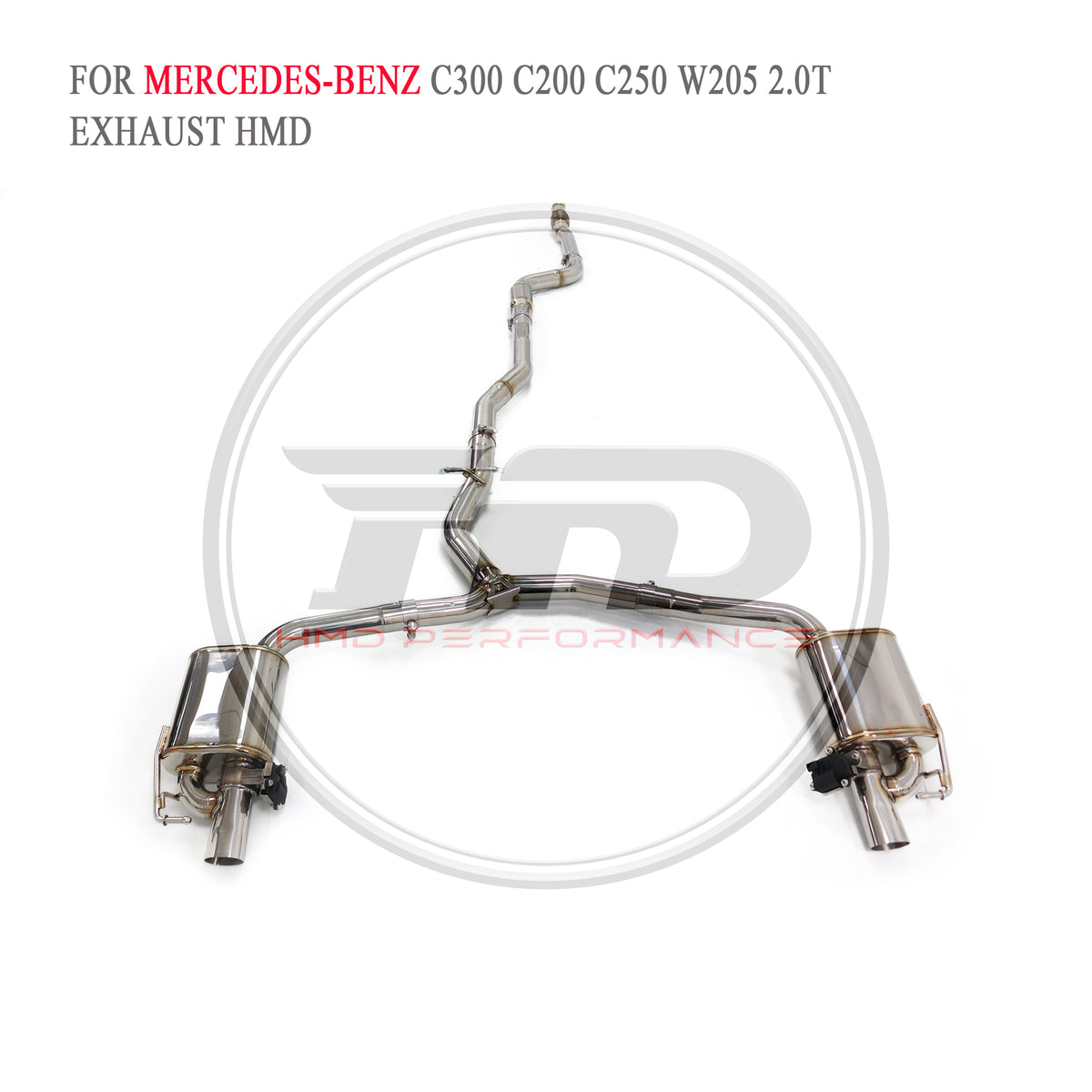 Mercedes-Benz C300 C200 C250 W205 2.0T Valved Catback SUS304 Racing Grade Exhaust System - 2