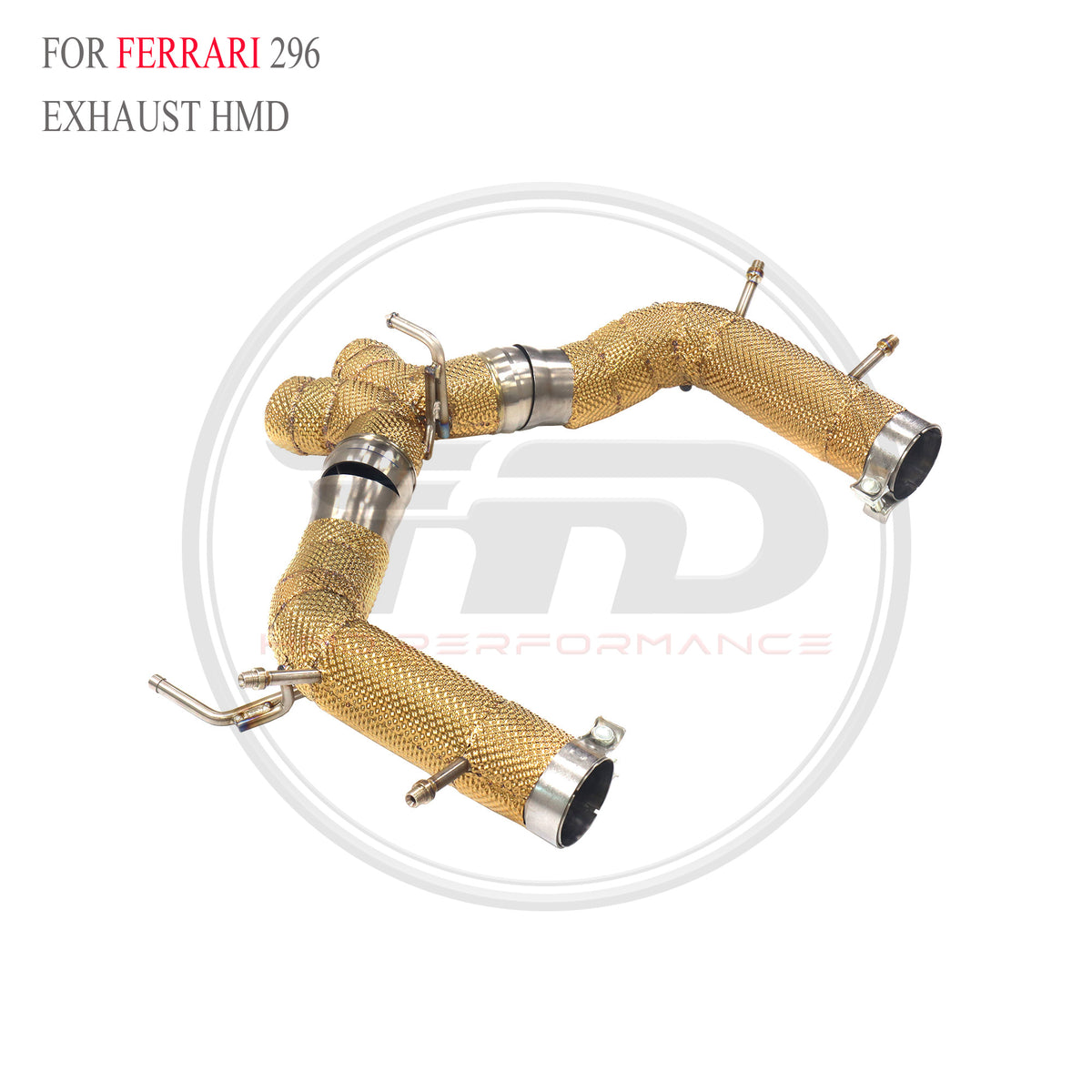 Ferrari 296 with X pipe Straight Axle-Back Titanium Racing Grade Exhaust System - 5