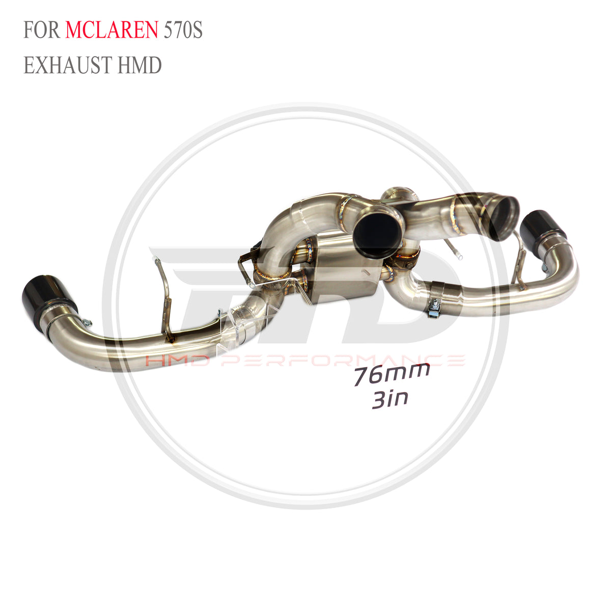 McLaren 570S Valved Axle-Back SUS304 Racing Grade Exhaust System - 4