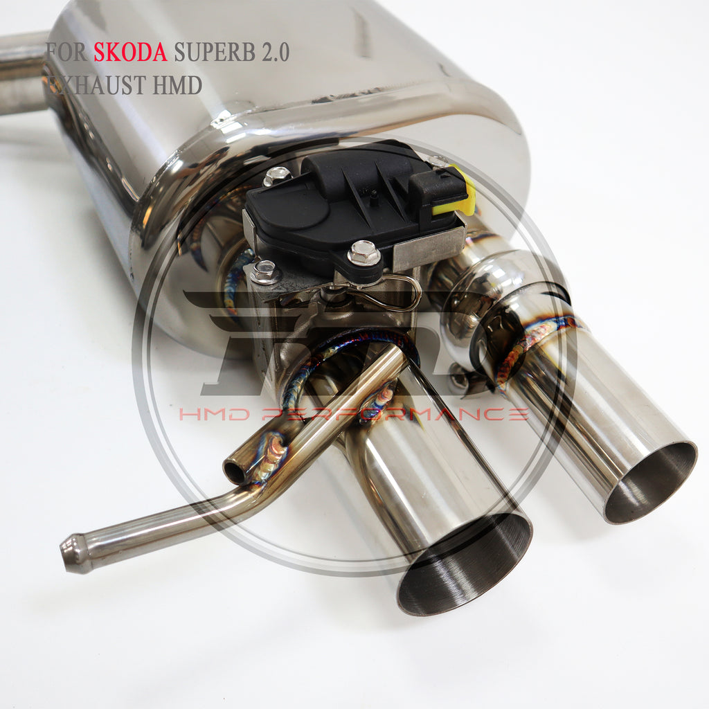 Skoda Superb 2.0T 4WD Valved Catback SUS304 Racing Grade Exhaust System - 5