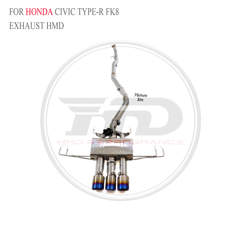 Honda Civic Type-R FK8 Valved Catback SUS304 Racing Grade Exhaust System - 2