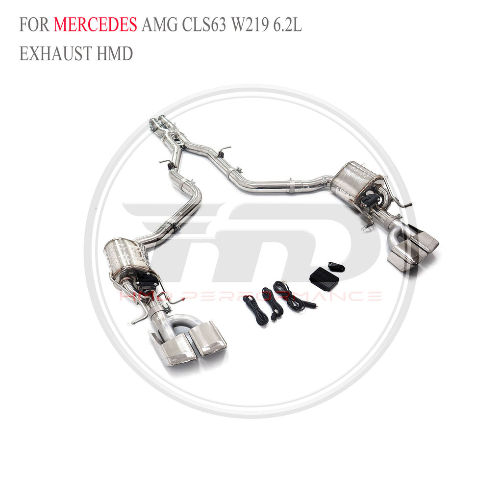 Mercedes-Benz AMG CLS63 W219 6.2L Valved Catback SUS304 Racing Grade Exhaust System - 6