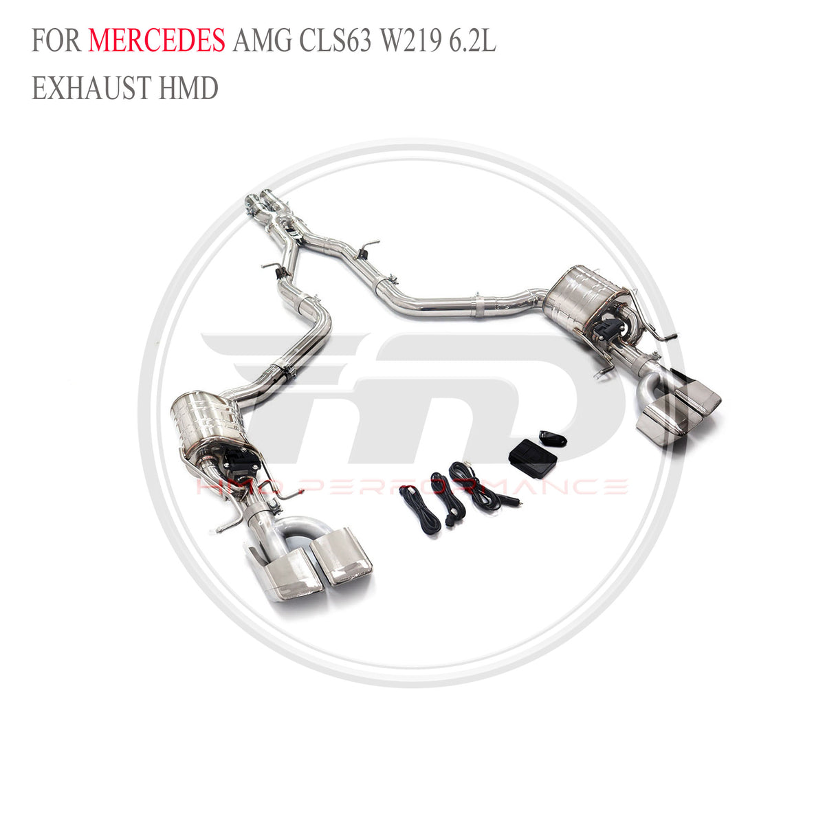 Mercedes-Benz AMG CLS63 W219 6.2L Valved Catback SUS304 Racing Grade Exhaust System - 6