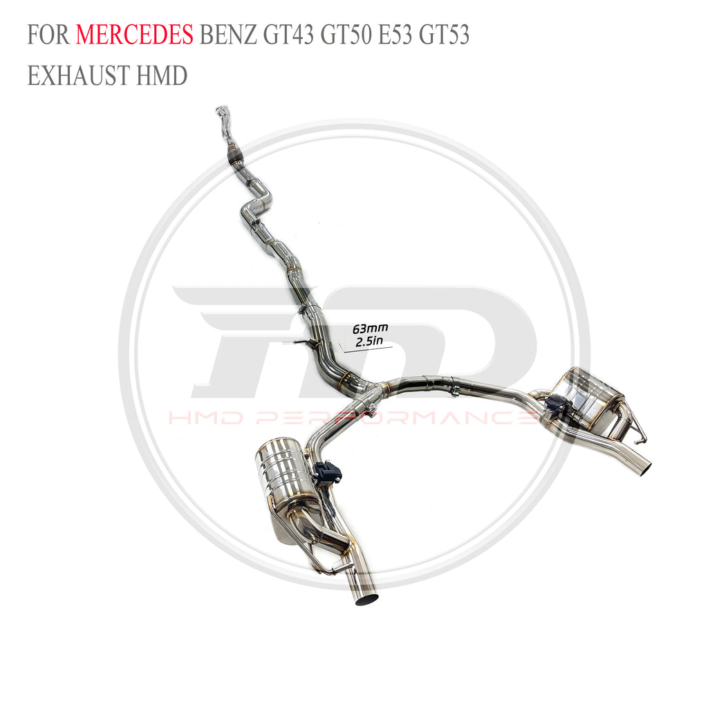 Mercedes-Benz GT43 GT50 E53 GT53 Valved Catback SUS304 Racing Grade Exhaust System - 2