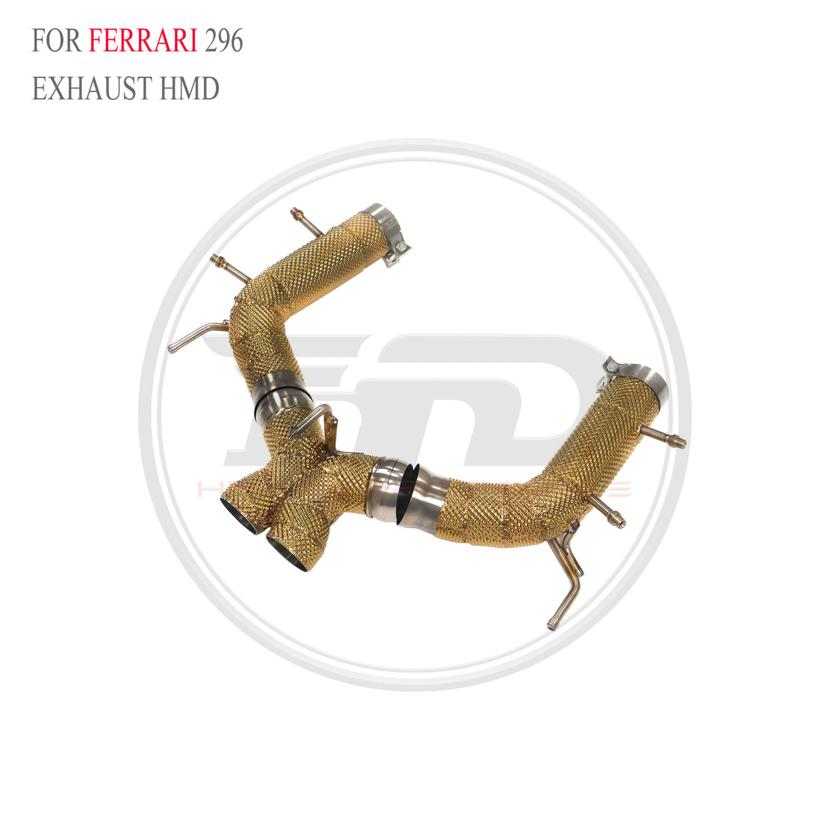 Ferrari 296 with X pipe Straight Axle-Back Titanium Racing Grade Exhaust System - 3