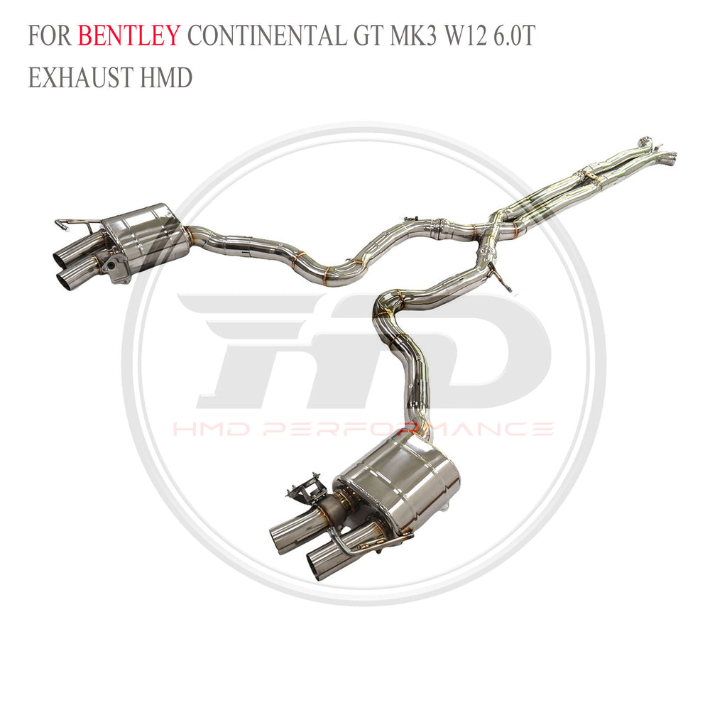 Bentley Continental GT MK3 W12 6.0T Valved Catback SUS304 Racing Grade Exhaust System - 6