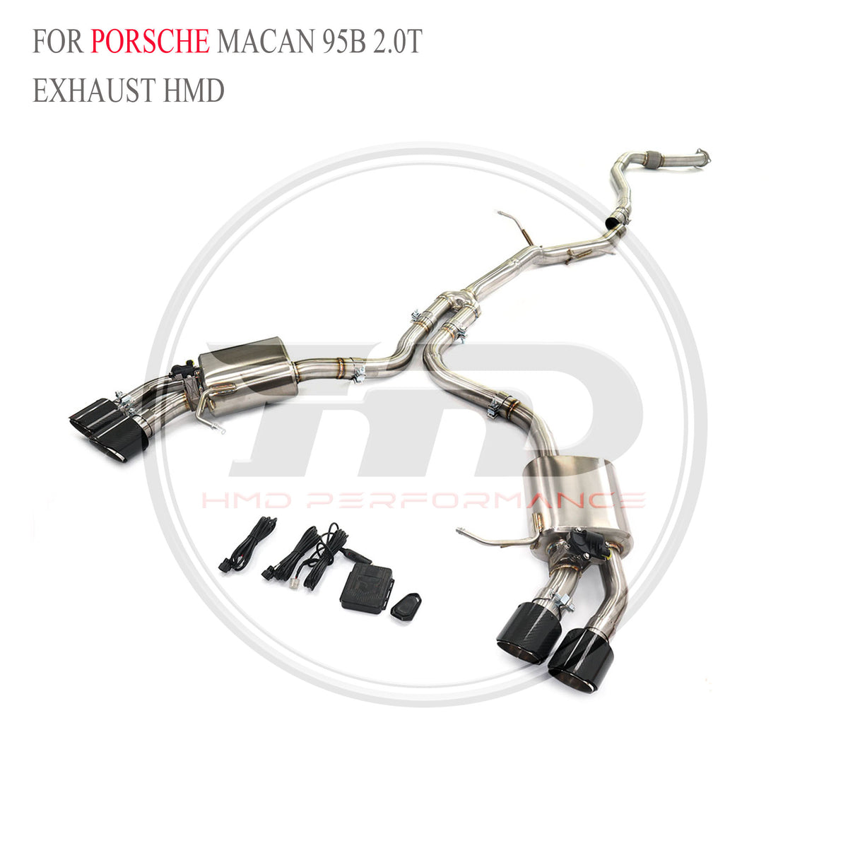 Porsche Macan 95B 2.0T Full Set Valved Catback SUS304 Racing Grade Exhaust System - 3