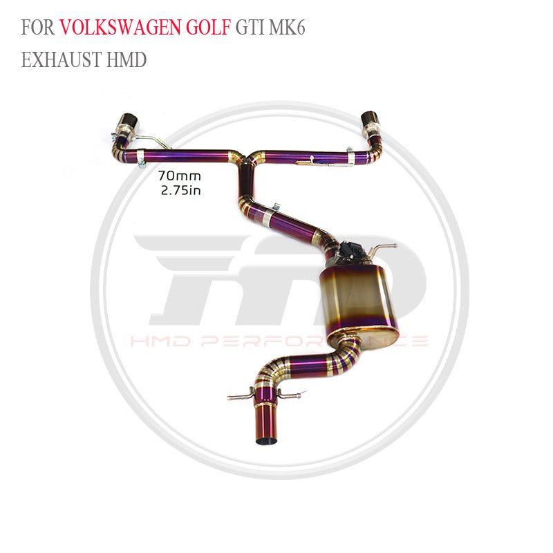Volkswagen Golf GTI MK6 Valved Catback Titanium Racing Grade Exhaust System - 5
