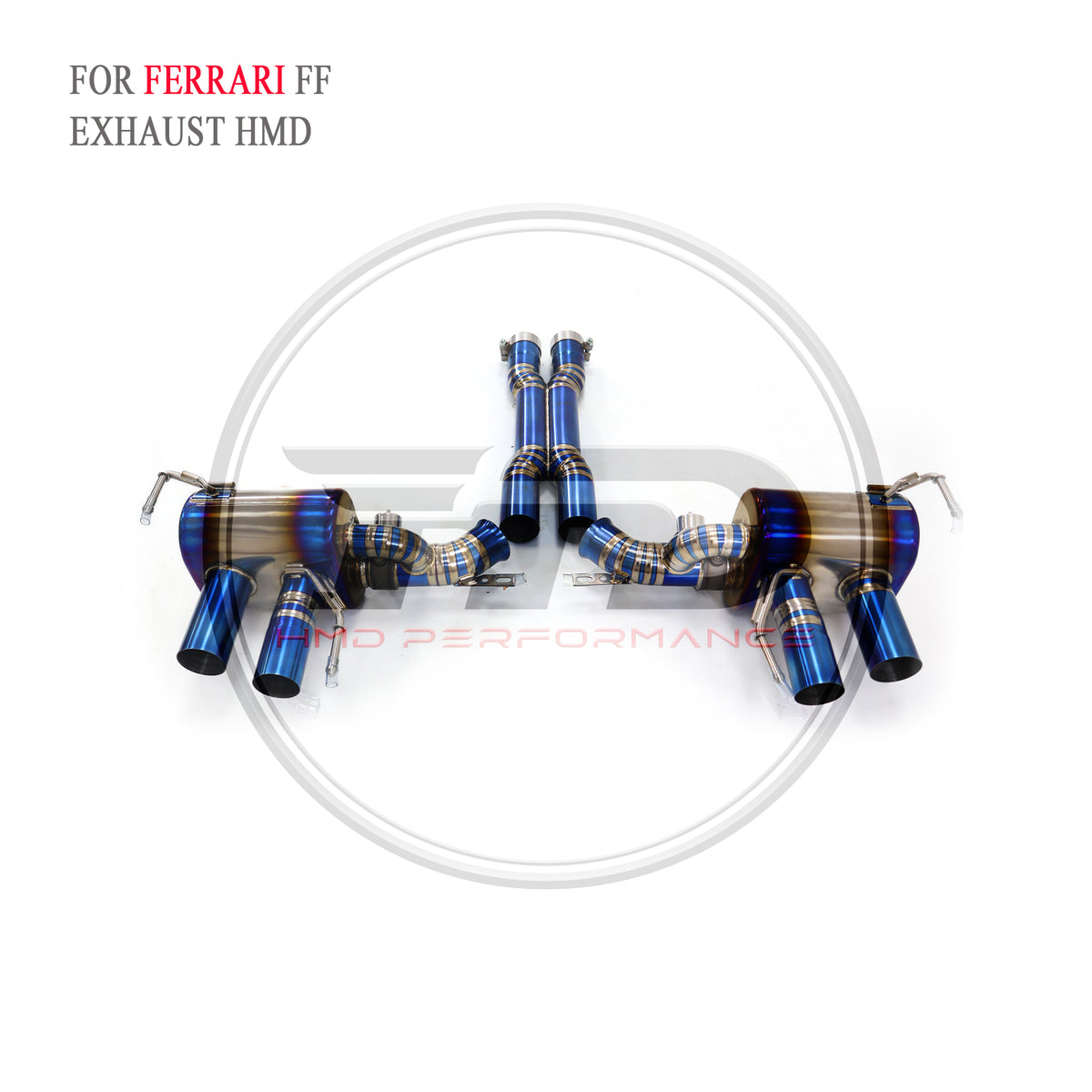Ferrari FF +X catback with X pipe Titanium Racing Grade Exhaust System - 5