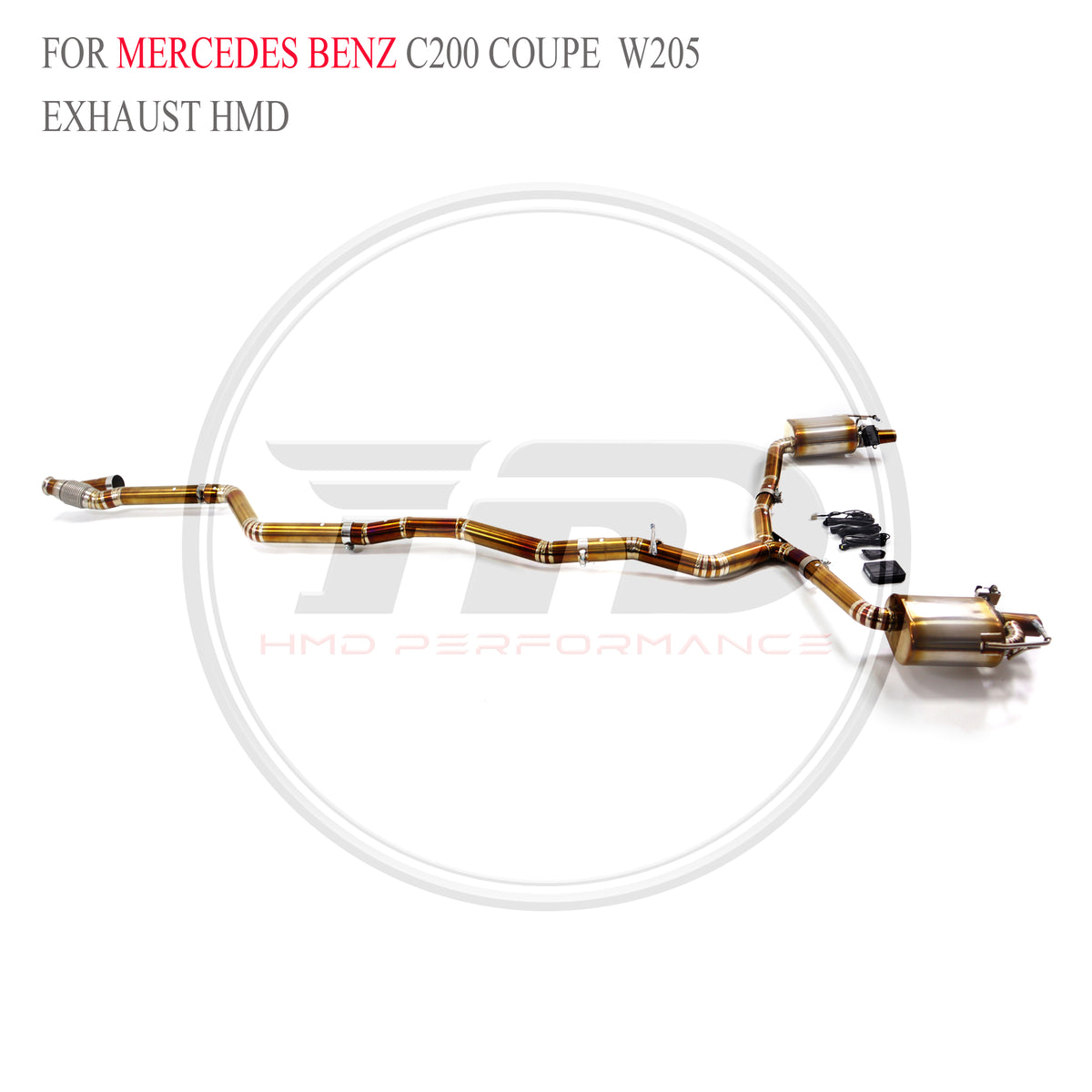 Mercedes-Benz C200 Coupe W205 Valved Catback Titanium Racing Grade Exhaust System - 3