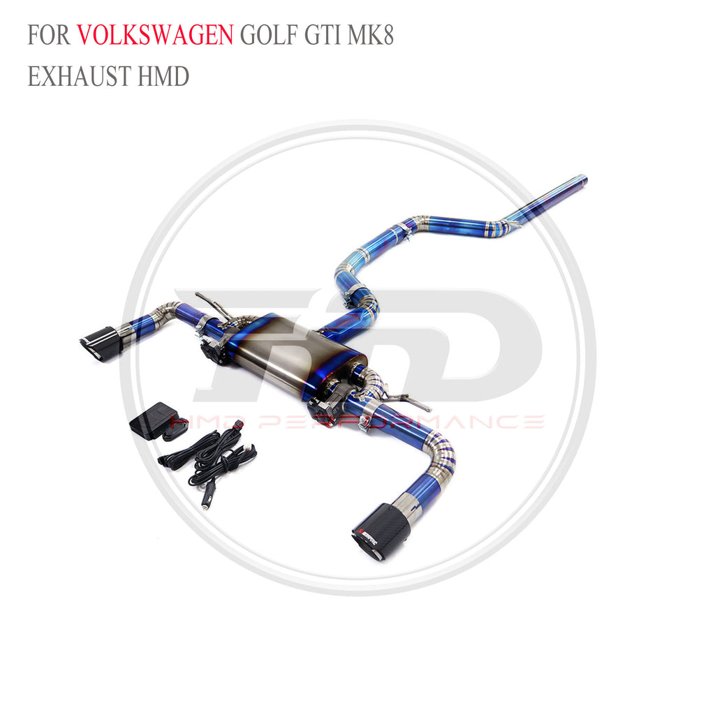 Volkswagen Golf GTI MK8 Valved Catback Titanium Racing Grade Exhaust System - 4
