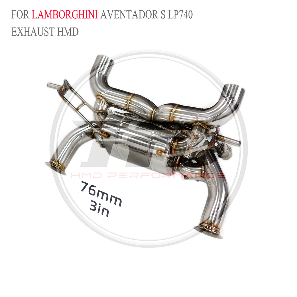Lamborghini Aventador S LP740 SVJ Valved Catback SUS304 Racing Grade Exhaust System - 2