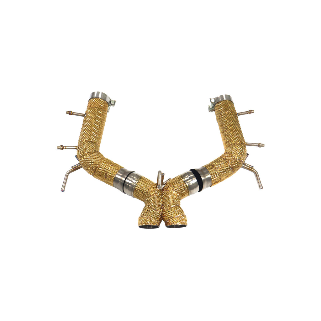Ferrari 296 with X pipe Straight Axle-Back Titanium Racing Grade Exhaust System - 1