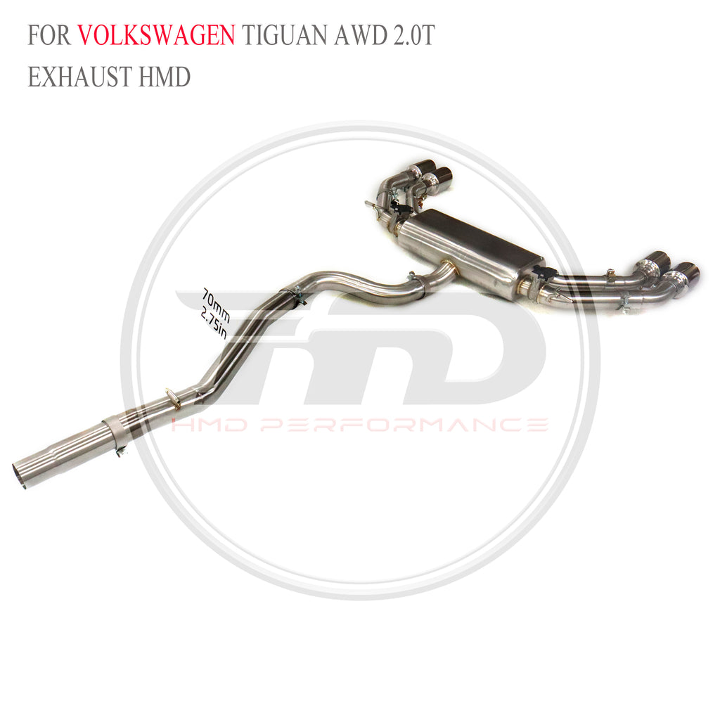 Volkswagen Tiguan AWD 2.0T catback SUS304 Valved Sport Exhaust System - 6